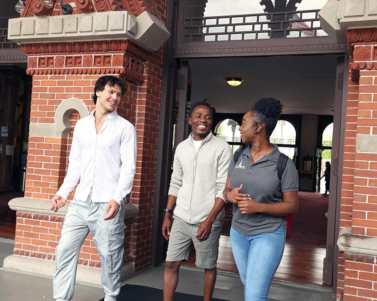 Student walking on campus.